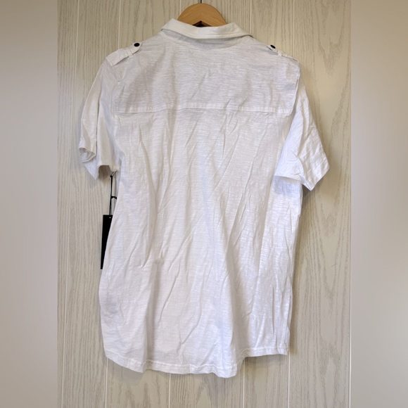 Truth Substance Common Sense Mens White 1/4 Button-Up Short Sleeve Size M NWT - Picture 4 of 5
